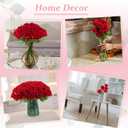 Cliselda 72pcs Red Roses Artificial Flower in Bulk, Realistic Velvet Silk Faux Roses for Wedding Centerpieces, Bridal Bouquets, Home Decor, Anniversary, Valentine's Day Gifts, Mohter's Day Decorations