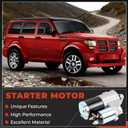 Starter Motor Compatible with Jeep KK Series Liberty 2010-2012, Compatible with Dodge Nitro 2010-2011, 3.7L 12V 1.2KW 10 Teeth Clockwise, Replace 4801854AA M000T32972