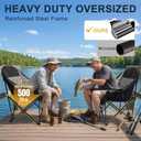 Oversized Camping Chairs for Adult - Heavy Duty Padded Portable Folding Chair XL Collapsible Camp Chair with Cup Holder Side Pocket for Outdoor Lawn Beach Sport Fishing Support 500LBS, Grey 2 Pack