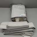 100% Blackout Shield Linen Look Textured Pinch Pleated Curtains Blackout Drapes 120 Inch Long 2 Panels Set, Faux Linen Blackout Curtains for Bedroom & Living Room, 40" W x 120" L, Beige