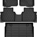 Floor Mats & Cargo Liner Compatible with Honda CR-V 2023 2024 2025 2026 (Include Hybrid), Full Set All Weather Protection 1st, 2nd Row Car Liners & Trunk Mat, Black