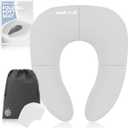 Jool Baby Folding Travel Potty Training Seat for Toddlers, Fits Round & Oval Toilets, Non-Slip Suction Cups, Includes Free Travel Bag (Gray) (1 Count (Pack of 1))