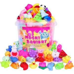 VISCOO 120 Pack Squishy Toys, Easter Basket Stuffers, Mochi Squishy Bulk Party Favors for Kids, Treasure Box Toys for Classroom Prizes, Easter Basket Gifts Goodie Bags Fillers Birthday Gifts