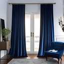 Aljctns Navy Blue Velvet Curtains 96 inches Long Luxury 85% Blackout Curtains for Bedroom Living Room,Thermal Insulated Super Soft Window Drapes Rod Pocket & Back Tab, 52" W x 96" L,2 Panels Set