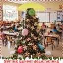 Novabright April Spring Tree Topper Decorations April Showers Bring May Flowers Decorations Yellow Umbrella with Garland and Ribbon for Home Classroom Office Easter Party Decor DIY Crafts