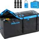 Mockins 25 Cu.Ft. Large Trailer Hitch Cargo Carrier Bag | 60"x24"x31" Soft-Shell Vinyl Cargo Bag for Hitch Carrier | Weatherproof Car Storage Bag | Waterproof Truck Bed Storage Set w/Accessories (25 Cubic Feet - 60"x31"x24")
