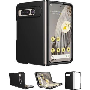 Foluu Case for Google Pixel Fold 2023, Ultra Thin Slim Fit Matte PC with Non-Slip Grip Full Protection Protective Cover for Google Pixel Fold 2023 (Black)