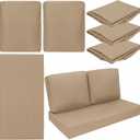 Wenqik 3 Pcs Waterproof Cushion Covers(Not Includes Cushion) 48'' x 24'' Outdoor Patio Furniture Seat Covers Fade Resistant Replacement Slipcover with Zipper for Outside Couch Swing Sofa(Beige)