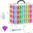 4-Tier Diamond Painting Storage Box, 208 Slots Large Capacity Portable Transparent Diamond Art Storage, Suitable for Pills,DIY Art Crafts, Diamond Art Storage Containers