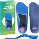 Plantar Fasciitis Heel Inserts Arch Support - Welnove Heel Insoles for Heel Pain Relief, Anti-Slip Comfort Heel Cushions, Heel Cups Orthotic for Flat Feet, Heel Spur, Achilles Tendinitis, Womens 6-10 (Blue)