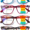 CLASAGA Progressive Multifocus Reading Glasses for Women,Blue Light Blocking Spring Hinge Fashion Pattern Print Computer Readers (Pattern Design-5, 1.5, x)
