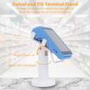 Universal Square POS Machine Terminal Stand, Adjustable Square Credit Card Reader POS Stand, 7" Tall Swivel and Tilt Terminal Holder with Complete Kit, Screw-in and Adhesive, White