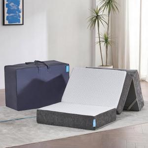 Odorless Foldable Mattress Twin Size 75" x 38" x 8", 8 Inch Medium Firm Folding Foam Mattress with Storage Bag, Fiberglass Free Trifold Memory Foam Mattress for RV, Guest Bed
