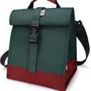 SUNNY BIRD Insulated Lunch Bag Rolltop Lunch Box Tote Lunchbox Bag for Women, Men, Adults and Teens (Green)