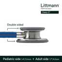 3M Littmann Classic III Monitoring Stethoscope, 5622, More Than 2X as Loud, Weighs Less, Stainless Steel Chestpiece, 27" Navy Blue Tube