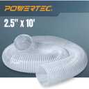 POWERTEC 2-1/2" x 10' Dust Collection Hose, Flexible PVC Dust Collector Hose for Table Saw, Band Saw, Router Table, Belt Sander, Woodworking & Garage, Wood Shop Dust Collection System (70129)