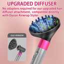Upgraded Large Diffuser Attachment for Dyson Airwrap Styler for Fast Drying Wave Curly Thick Hair, Heat Resistant Nylon Fiber Nozzle Attachments, Grey