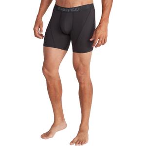ExOfficio Men's Give-N-Go Sport 2.0 Boxer Brief 6 " Travel Underwear for Men, Breathable and Durable, Easy Clean (Medium, Black/Black)