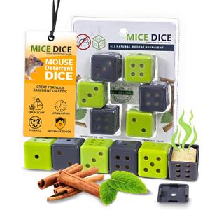 Peppermint Oil for Mice - Mice Dice Mouse Solution for Home and Outdoor - 6 Pack