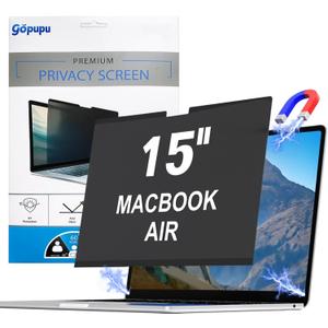 Strong Magnetic Privacy Screen Compatible with MacBook Air 15 Inch 2023-2025,M2, M3, M4, Upgraded Removable Screen Protector Mac Air 15 inch Laptop Screen Filter Shield Anti BlueLight Glare Anti Spy