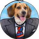 SCENEREAL Dog Cone Alternative After Surgery Donut Collar, Soft Pet Recovery Pillow Collar for Medium Large Dogs, Inflatable Adjustable Neck Collars to Prevent Licking, Black Suit Print E-Collars