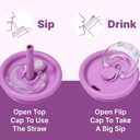 VINUR Insulated Tumbler with Handle-30 oz Stainless Steel Coffee Travel Mug with Leak Proof Straw Lid| Water Cup for Travel|Cup Holder Friendly|Gifts for Women, Lilac Purple