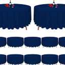 MTREO 12 Pack Navy Blue Tablecloth 90 Inch Round Tablecloth Wrinkle Resistant Round Table Cloths Washable Polyester Fabric Decorative Table Cover for Wedding Party Banquet Buffet