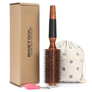 BESTOOL Round Hair Brush for Women or Men, Boar Bristle Small Round Hairbrush for Quick Blowout, Add Shine/Volume, Minimize Damage (2.2 Inch)