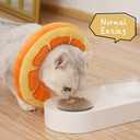 ANWA Adjustable Cat Cone Collar Soft, Cute Cat Donut Collar After Surgery, Kitten Recovery Cones to Stop Licking (Orange, S)