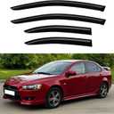 Window Visors Rain Guards for 2008-2017 Mitsubishi Lancer | Out-Channel Window Vent Wind Deflectors Visors Shades Protectors for 08-17 Mitsubishi Lancer