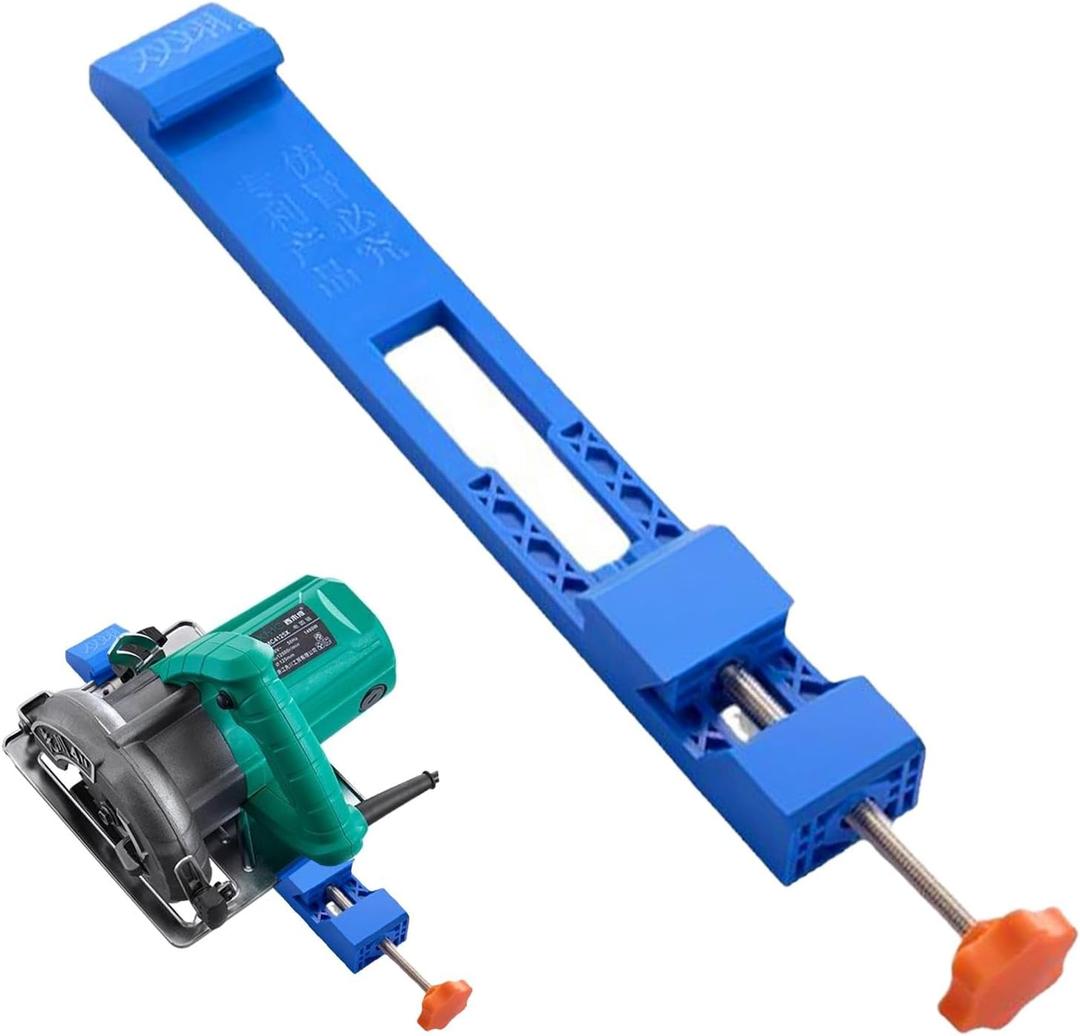 Adjustable Cutting Machine Base Guide, Electric Circular Saw Milling Positioning Clamp,Precision Wood Cutting Guide, for Precision Cuttings and Milling Tasks(COLOR:Blue)
