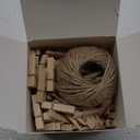 HSTECH 100 Pcs Mini Natural Wooden Clothespins and 82 Ft Jute Twine, Baby Clothes Pins, 1.38in Craft Photo Clips for Home School Arts Crafts Decor, DIY Decoration's, Arts and Crafts, Weddings