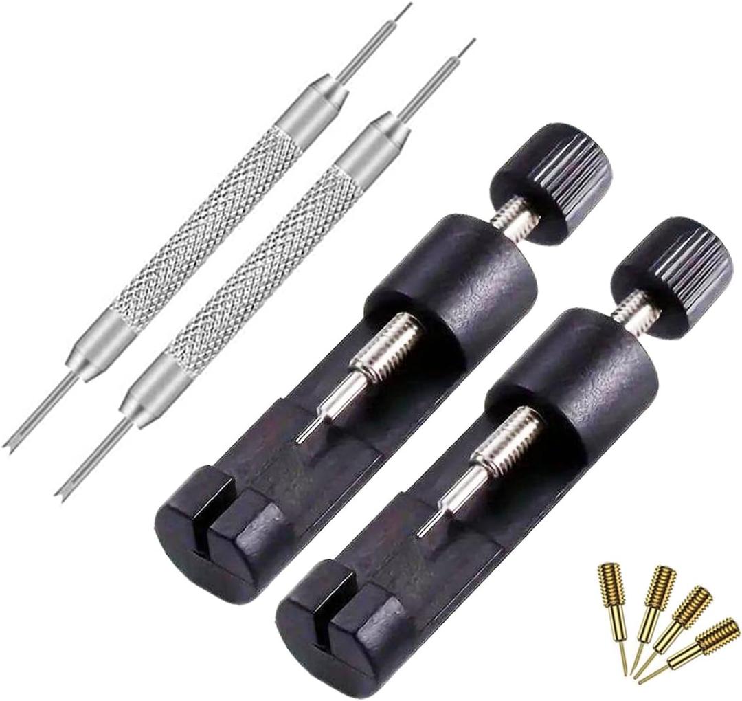 2 Pack Watch Link Removal Kit, Watch Band Tool Repair Kit, Resizing Tool for Watch Bracelet Adjustment & Replacement, Pin Remover for Sizing Strap with Extra Replacement