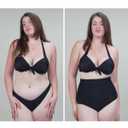 RELLECIGA Women's High Waisted Bikini Bottom Tummy Control Ruched Full Coverage Swim Bottom (Black, S)