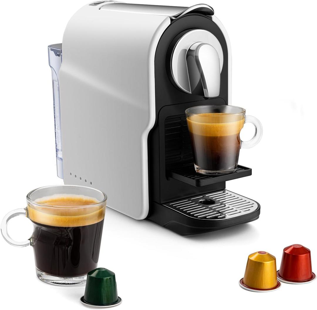 Espresso Pod Machine for Home, Compact Capsule Coffee Maker for NS Original Pods, 20 Bar High Pressure Pump, 22oz Removable Water Tank, Adjustable Cup Tray (White)