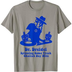 Funny Hanukkah Teen Mens Gift Chanukah DJ Dr. Dreidel Party T-Shirt, L