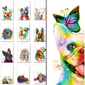 20 Greeting Cards, Rainbow dog Thank You Cards With Envelopes Watercolor Painted Dogs Thank You cards Bulk Note Cards Stationery Box Set For All Occasions Birthday Thank You Wedding.