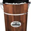 Elite Gourmet EIM949 Old Fashioned 6 Quart Vintage Walnut Wood Bucket, Electric Ice Cream Maker Machine Appalachian, Uses Ice and Rock Salt