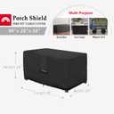 Porch Shield Patio Fire Pit Cover - Waterproof 600D Outdoor Rectangular Fire Table Cover Deck Box Protector - 48 x 24 inch, Black