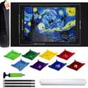 Large Puzzle Roll Up Mat with 8 Sorting Trays & Air Pump System, 46x26 Inch Portable Puzzle Storage Mat for 500 to 1500 Piece Puzzles, Includes Storage Bag