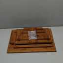 Bamboo Cutting Board Set with Stand, 3PCS Double-Sided Chopping Boards for Kitchen Meal Prep & Serving, Charcuterie, Juice Grooves & Side Handle, Ideal for Meat, Vegetables, Kitchen Essentials