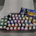 50 Color Acrylic Paint Set, 2oz Bottles, Rich Pigmented Canvas Paint with 10 Brushes &Palette, Professional Art Supplies Kit for Adults & Kids, Non-Toxic, Suitable for Canvas, Rocks, Wood