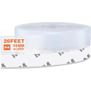26 Feet Silicone Seal Strip, Transparent, 35MM - Door & Window Seal, Draft Stopper Adhesive Tape for Doors, Windows & Shower Glass Gaps