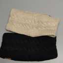 Winter Headbands For Women Wool 2 Pack, Ear Warmers for Women Headband Knit Thick Fleece Lined, Cold Weather Warm Ear Muffs (Black+Beige)