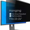Hanging Privacy Screen Protector for Monitor (Fits 23-24 Inch Frameless), 30°+ Full Privacy & 95% Light Blocking, Instant Setup, 87% Blue Light & 97% UV Block, Office Data Security & Eye Protection