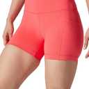 90 Degree By Reflex Womens High Waisted Biker Shorts Ribbed Workout Yoga Running Tummy Control Spandex Short (M)