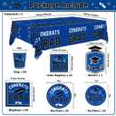 OHOME Graduation Decorations 2026 - Graduation Decorations Class of 2026 - Serve 24 - Blue Plates Tablecloth Napkins Cups Banner - Graduation Party Favors Supplies