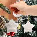 Sieral 3 Pieces Christmas Work Bestie Gifts for Coworkers Christmas Tree Ceramic Hanging Ornaments with Velvet Bags for Friendship Work Bestie Coworker Staff