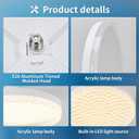 E26 to E26 Screw-in LED Ceiling Light 12 Inch White Flush Mount Light Fixture with Memory Function for Basement Garage Shop 3 Color Changing White Light 48W (Warm/White/Daylight)