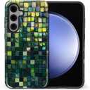 for Samsung Galaxy S25 Plus Case for Women Girl Men Boy, Shockproof Soft Silicone & Hard PC Shell Protective Case for Samsung Galaxy S25 Plus - Green Tone Glass Mosaic Tile